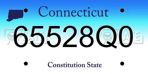 65528Q0 Connecticut License Plate