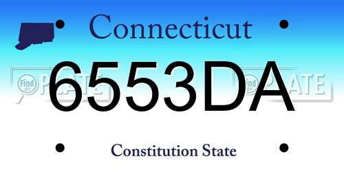 6553DA Connecticut License Plate