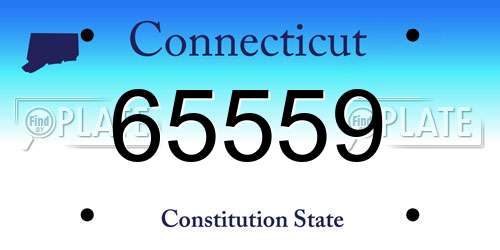 65559 Connecticut License Plate