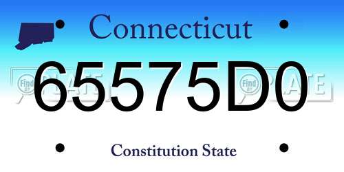 65575D0 Connecticut License Plate