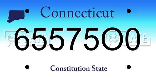 65575O0 Connecticut License Plate