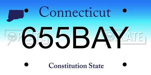 655BAY Connecticut License Plate