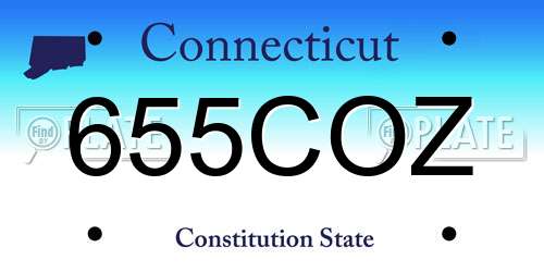 655COZ Connecticut License Plate