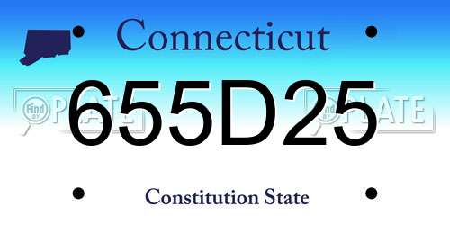 655D25 Connecticut License Plate
