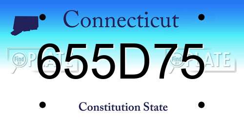 655D75 Connecticut License Plate