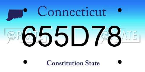 655D78 Connecticut License Plate