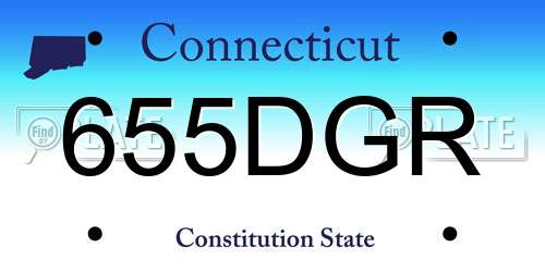 655DGR Connecticut License Plate