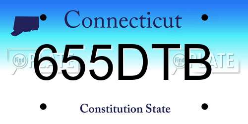 655DTB Connecticut License Plate