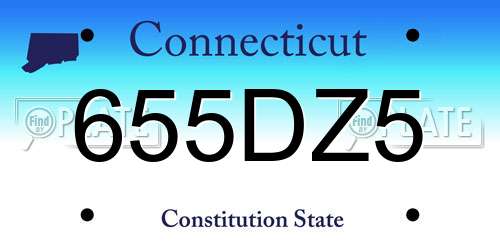 655DZ5 Connecticut License Plate