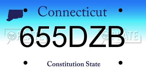 655DZB Connecticut License Plate