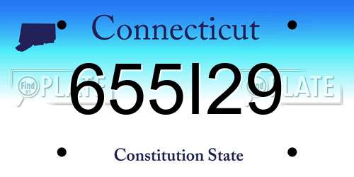 655I29 Connecticut License Plate