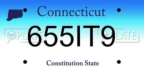 655IT9 Connecticut License Plate