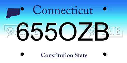655OZB Connecticut License Plate