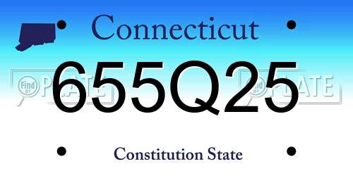 655Q25 Connecticut License Plate