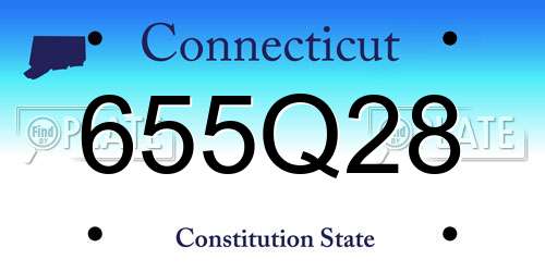 655Q28 Connecticut License Plate