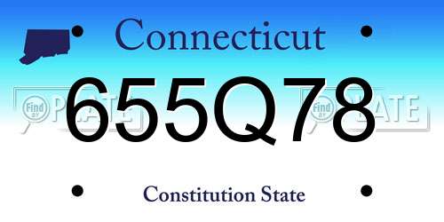 655Q78 Connecticut License Plate
