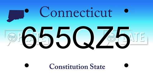 655QZ5 Connecticut License Plate