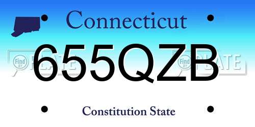655QZB Connecticut License Plate