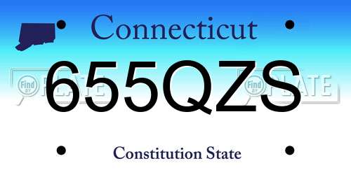 655QZS Connecticut License Plate