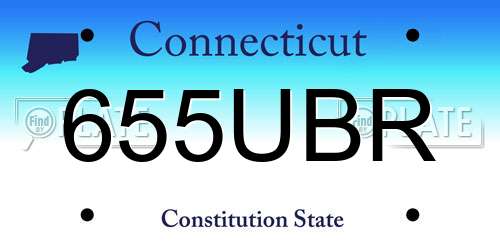 655UBR Connecticut License Plate