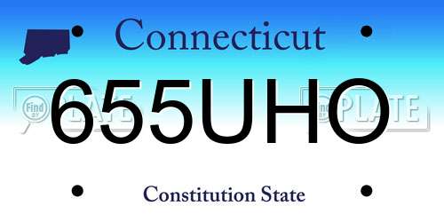 655UHO Connecticut License Plate