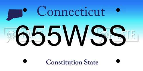 655WSS Connecticut License Plate