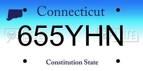 655YHN Connecticut License Plate