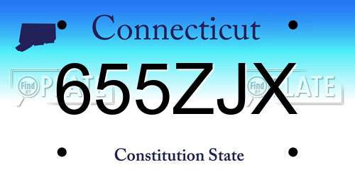 655ZJX Connecticut License Plate
