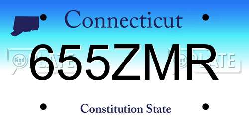 655ZMR Connecticut License Plate