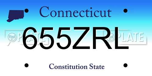 655ZRL Connecticut License Plate