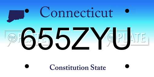 655ZYU Connecticut License Plate