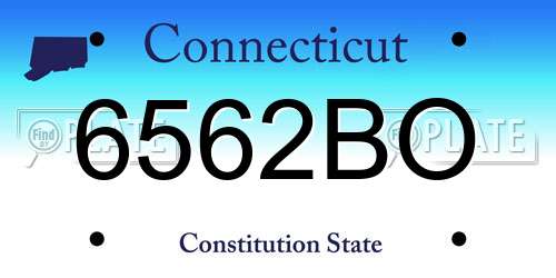 6562BO Connecticut License Plate