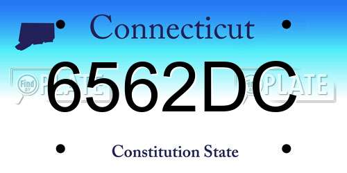 6562DC Connecticut License Plate
