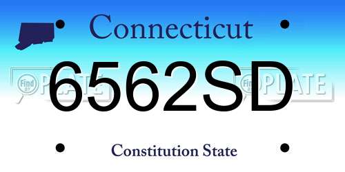 6562SD Connecticut License Plate