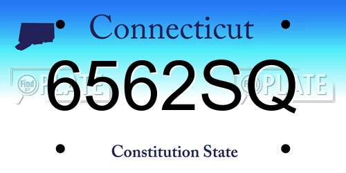 6562SQ Connecticut License Plate