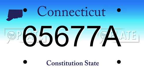 65677A Connecticut License Plate