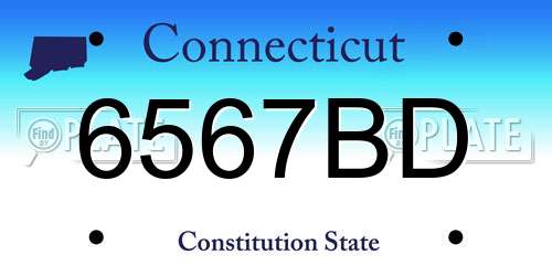 6567BD Connecticut License Plate