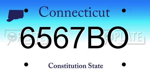 6567BO Connecticut License Plate