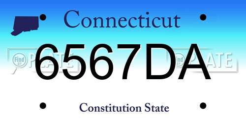 6567DA Connecticut License Plate