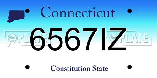 6567IZ Connecticut License Plate