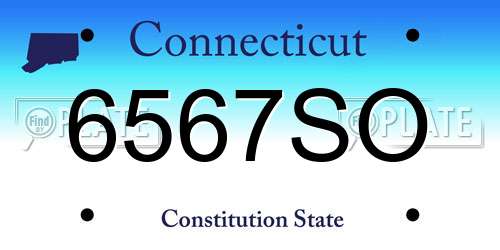 6567SO Connecticut License Plate