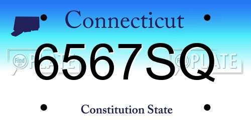 6567SQ Connecticut License Plate