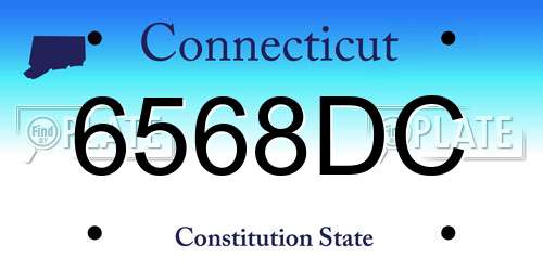 6568DC Connecticut License Plate