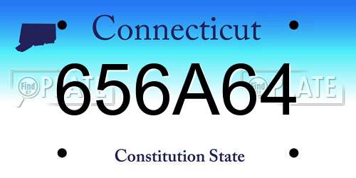 656A64 Connecticut License Plate
