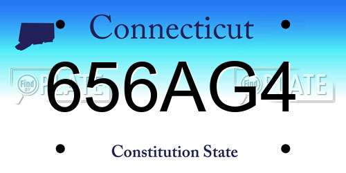 656AG4 Connecticut License Plate