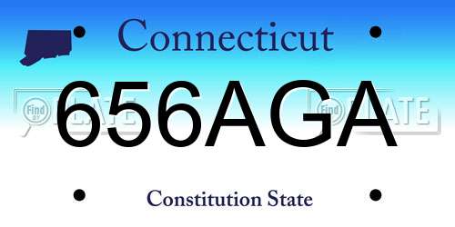656AGA Connecticut License Plate