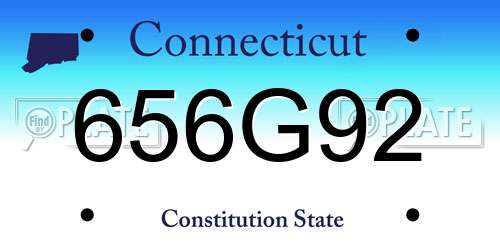 656G92 Connecticut License Plate