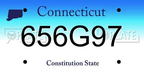 656G97 Connecticut License Plate