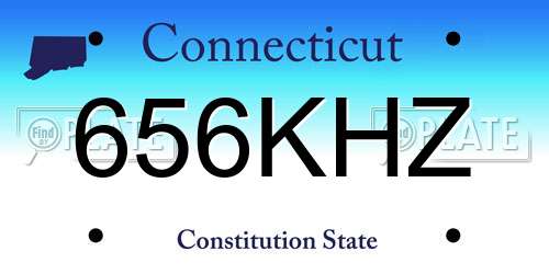 656KHZ Connecticut License Plate
