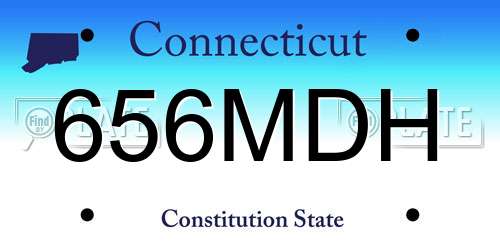 656MDH Connecticut License Plate